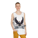 Patriotic Eagle Tank Top - "Land of the Free" Men's Sleeveless Shirt