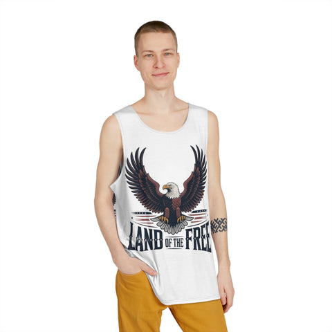 Patriotic Eagle Tank Top - "Land of the Free" Men's Sleeveless Shirt