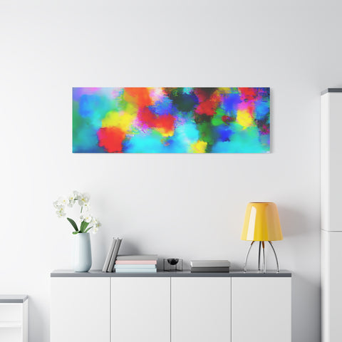 Abstract Rainbow Splash Matte Canvas Print