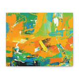 Abstract Orange & Green Canvas Art — Vibrant Modern Wall Decor