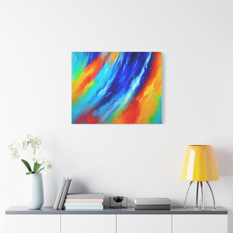 Abstract Rainbow Wave Matte Canvas Print — Vibrant Stretched Wall Art