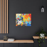 Abstract Splash Colorful Matte Canvas Wall Art – Vibrant Modern Stretched Print
