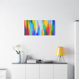Abstract Rainbow Waves Matte Canvas Print — Vibrant Colorful Wall Art