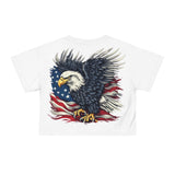 Patriotic Eagle Crop Tee — American Flag Bald Eagle Graphic