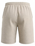 Men's Full Size Linen Blend Drawstring Shorts Plus Size