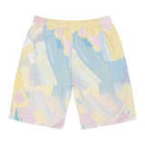 Pastel Brushstroke Board Shorts — Men's Beach Swim Trunks