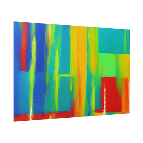 Abstract Rainbow Blocks Matte Canvas Print