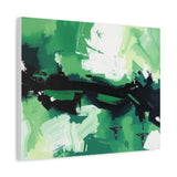 Abstract Green Brushstroke Canvas Print