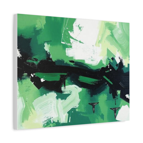 Abstract Green Brushstroke Canvas Print
