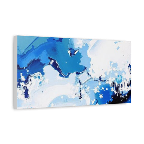 Abstract Blue Galaxy Canvas Print — Matte Stretched Wall Art