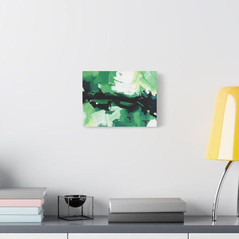 Abstract Green Brushstroke Canvas Print