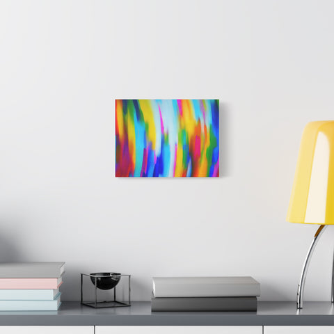 Abstract Rainbow Waves Matte Canvas Print — Vibrant Colorful Wall Art
