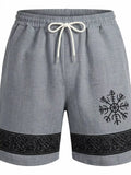 Men's Full Size Linen Blend Drawstring Shorts Plus Size