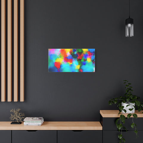 Abstract Rainbow Splash Matte Canvas Print