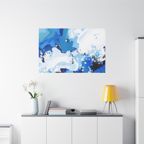 Abstract Blue Galaxy Canvas Print — Matte Stretched Wall Art