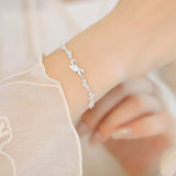 925 Sterling Silver Chain Bow Bracelet