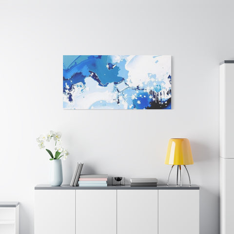 Abstract Blue Galaxy Canvas Print — Matte Stretched Wall Art