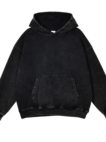 Men's Washed Oversized Long Sleeve Hoodie