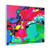 Abstract Neon Splash Matte Canvas Print — Vibrant Colorful Stretched Wall Art