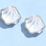 925 Sterling Silver Shell Stud Earrings