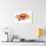 Skull Art Canvas Print – Vibrant Paint-Splash Skull Wall Decor