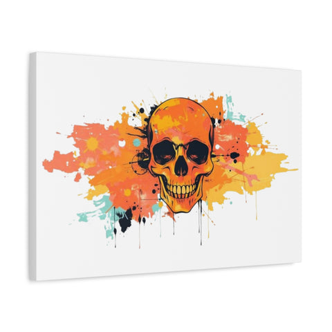 Skull Art Canvas Print – Vibrant Paint-Splash Skull Wall Decor