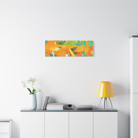Abstract Orange & Green Canvas Art — Vibrant Modern Wall Decor