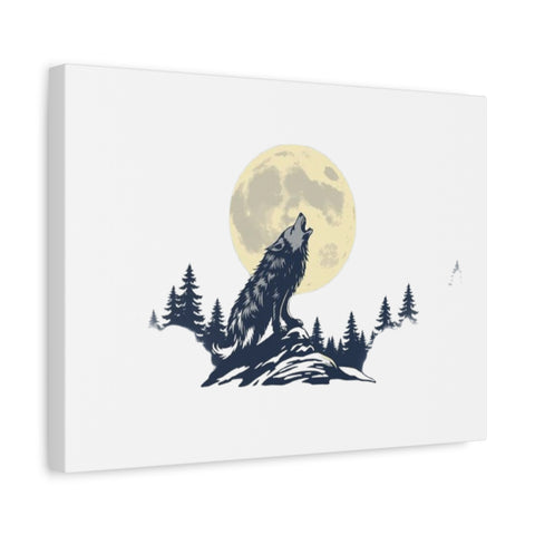 Howling Wolf Moon Matte Canvas Wall Art — Stretched 1.25"