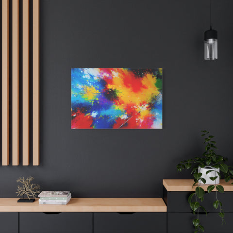 Abstract Color Splash Matte Canvas Print — Vibrant Stretched Wall Art