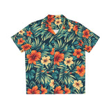 Tropical Hibiscus Hawaiian Shirt — Men's Floral Aloha Button-Up