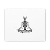Yoga Skeleton Canvas Print — Meditating Skeleton Wall Art, Minimalist Gothic Home Decor