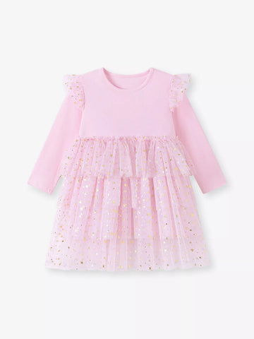 Children's Long Sleeve Tulle Layered Dress
