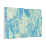 Abstract Aqua Brushstroke Canvas Print — Coastal Blue Wall Art