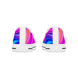 Colorwave Women's Low Top Sneakers — Vibrant Pink & Blue Abstract Print