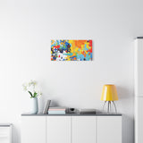 Abstract Splash Colorful Matte Canvas Wall Art – Vibrant Modern Stretched Print