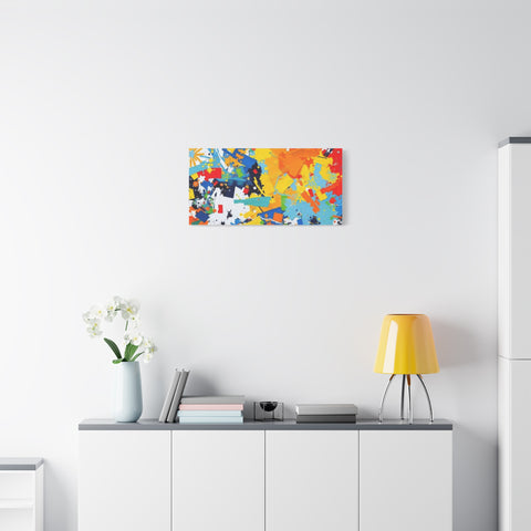 Abstract Splash Colorful Matte Canvas Wall Art – Vibrant Modern Stretched Print