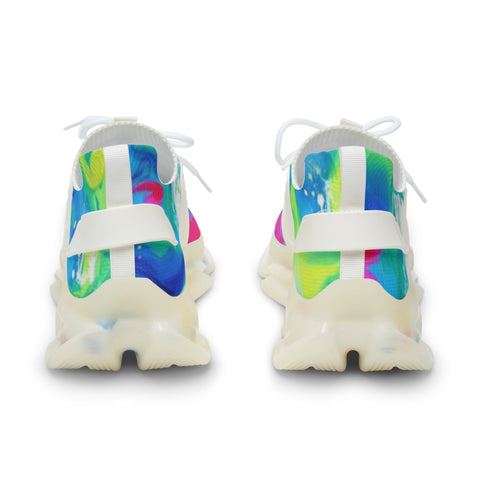 Colorful Tie-Dye Mesh Sneakers — Men's Athletic Casual Shoes