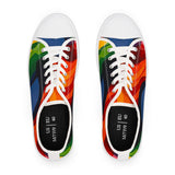 Low Top Sneakers — Vibrant Rainbow Wave Women's Canvas Shoes