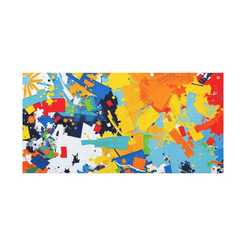 Abstract Splash Colorful Matte Canvas Wall Art – Vibrant Modern Stretched Print