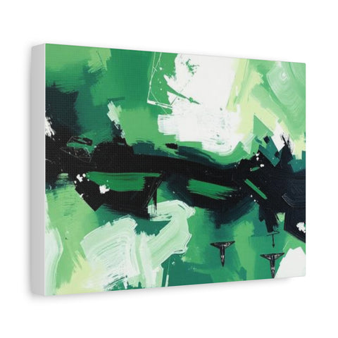 Abstract Green Brushstroke Canvas Print