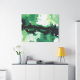 Abstract Green Brushstroke Canvas Print