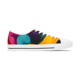 Colorful Abstract Women's Low Top Sneakers — Vibrant Gradient Canvas Shoes