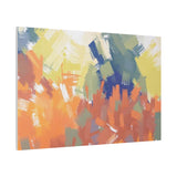 Abstract Colorful Brushstroke Matte Canvas Wall Art – Vibrant Orange & Green Stretched Print