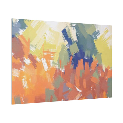 Abstract Colorful Brushstroke Matte Canvas Wall Art – Vibrant Orange & Green Stretched Print