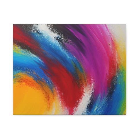 Abstract Rainbow Swirl Matte Canvas Print (Stretched)