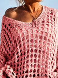 Crochet Long Sleeve Knit Cover Up