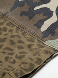 Men's Camouflage Leopard Patchwork Cargo Pants