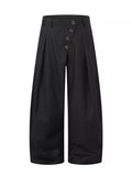 Men's Asymmetrical Button Wide-Leg Pants