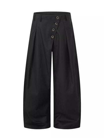 Men's Asymmetrical Button Wide-Leg Pants