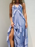 Ruffled Halter Neck Maxi Dress